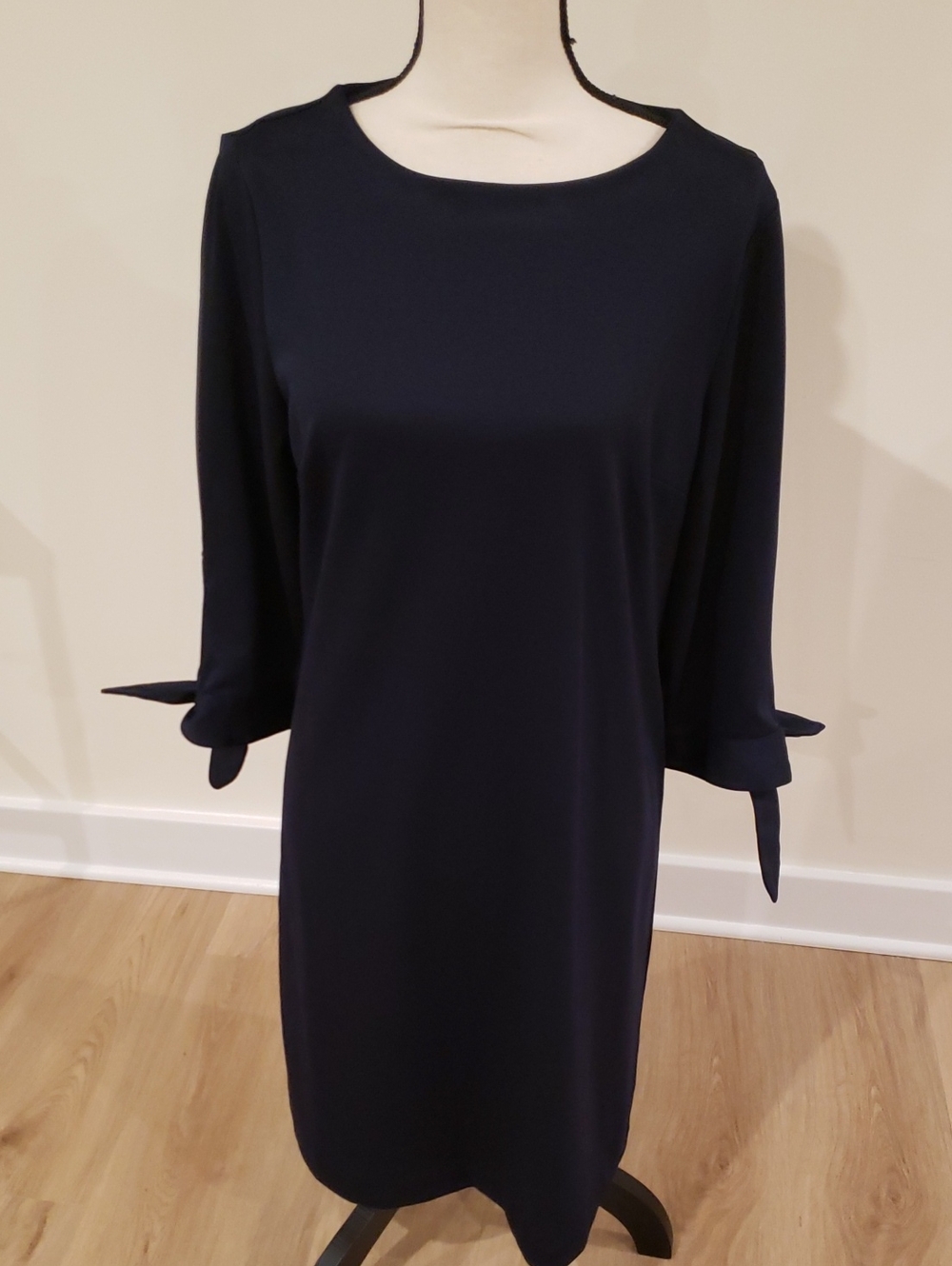 Talbots Navy Classic Tie-Cuff Dress